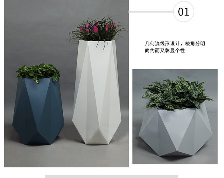 玻璃鋼異形切面花盆組合 玻璃鋼異形切面花盆組合