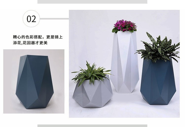 玻璃鋼異形切面花盆組合 玻璃鋼異形切面花盆組合