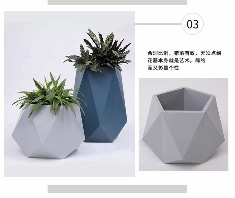 玻璃鋼異形切面花盆組合 玻璃鋼異形切面花盆組合