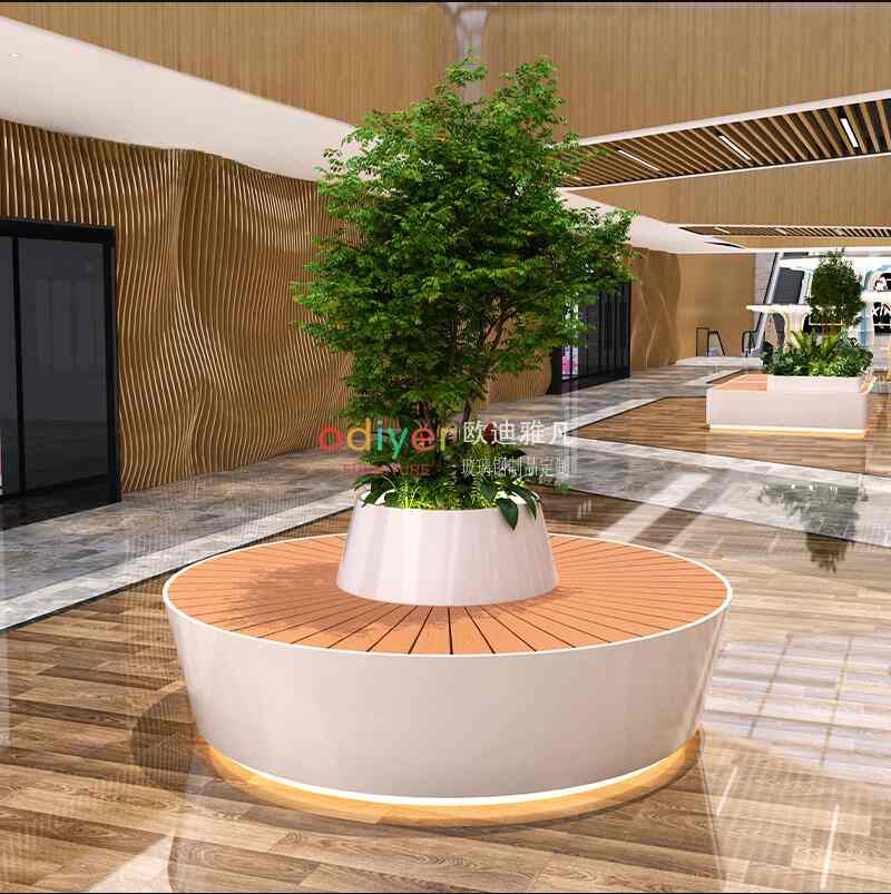 不銹鋼異形樹池坐凳防腐木景觀藝術花壇座椅 不銹鋼異形樹池坐凳防腐木景觀藝術花壇座椅